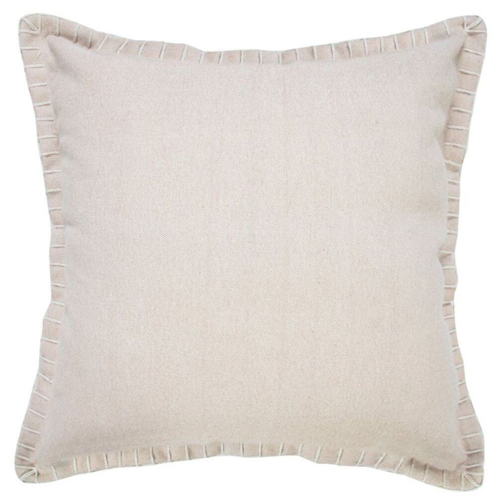 LR Home Embroidered Edge Bordered Solid Throw Pillow